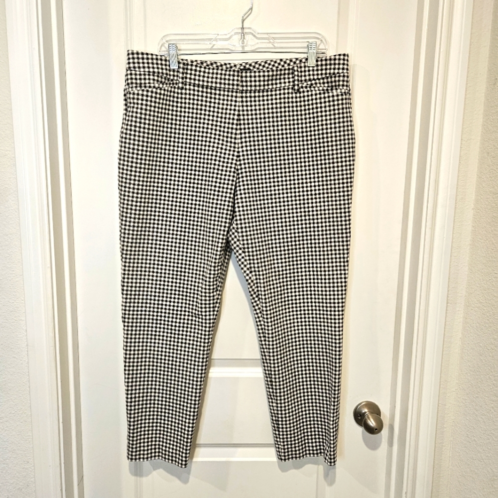 41 Hawthorn black/white checked pants,size 16 Gingham Plaid